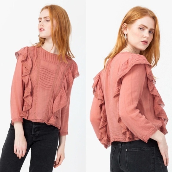 Free People Tops - Free People Jasmine Ruffle Crop Blouse
